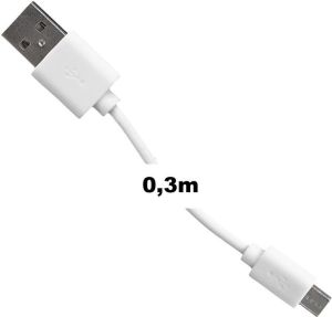 Kabel USB Whitenergy USB-A - microUSB 0.3 m Biały (09968) 2
