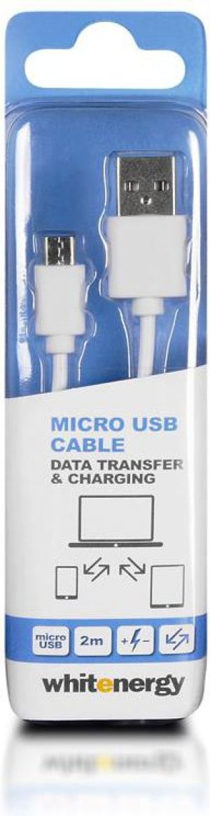 Kabel USB Whitenergy USB-A - microUSB 2 m Biały (09970) 1