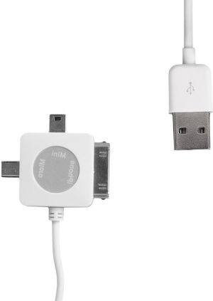 Kabel USB Whitenergy USB-A - Apple 30-Pin + microUSB + miniUSB 1 m Biały (09989) 1