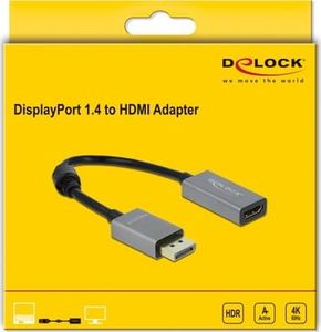 Adapter AV Delock DisplayPort - HDMI szary (66436) 2