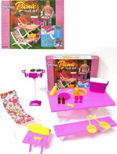 EduCORE PIKNIK leżak stół grill meble dla Barbie 1