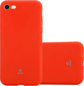Crong Crong Soft Skin Cover - Zestaw etui iPhone SE 2020 / 8 / 7 (czerwony) + szkło hybrydowe 9H (biała ramka) 2