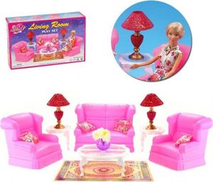 EduCORE Salon sofa fotele stół dywan mebelki Barbie 1