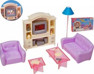 EduCORE Salon TV kanapa RTV meblościanka mebelki Barbie 1