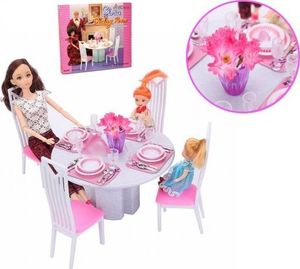 EduCORE JADALNIA okrągły stół krzesła mebelki Barbie 1