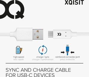 Kabel USB Xqisit USB-A - USB-C 1 m Biały 2