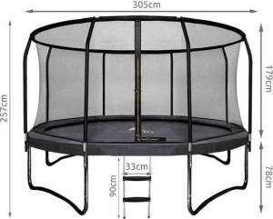 Trampolina ogrodowa Jumpi Exclusive z siatką wewnętrzną 10 FT 312 cm 3