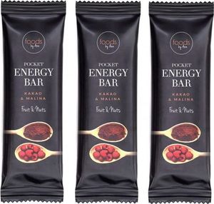 Foods by Ann Batony Pocket Energy Bar Kakao Malina 3 x 35g - Redukuje stres, obniża ciśnienie krwi i wzmacnia serce - Foods by Ann 1