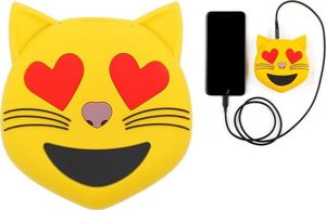 Powerbank Cartoon Power Emotikona Kot Emoji 2600 mAh Żółty 1