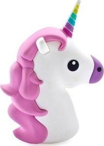Powerbank Cartoon Power Jednorożec 2600mAh Biało-różowy 2