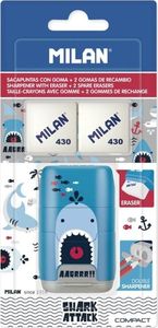 Milan Temperówko-Gumka Compact Shark Attack + 2 gumki 1