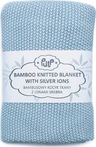 Pulp Pulp, Bambusowy Kocyk Dziany z Jonami Srebra Błękitny 75cm x 90cm 2