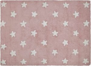 Lorena Canals Lorena Canals Dywan bawełniany Pink Stars White 120 x 160 cm 1