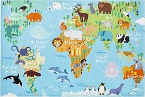 Obsession 24H | Torino Kids - World Map - dywan 80 x 120 cm 1