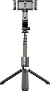 Selfie stick Hurtel Selfie Stick Teleskopowy Rozsuwany Kijek Do Selfie Statyw Z Pilotem Bluetooth Gimbal Jednoosiowy czarny 2