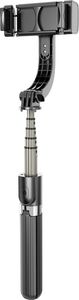 Selfie stick Hurtel Selfie Stick Teleskopowy Rozsuwany Kijek Do Selfie Statyw Z Pilotem Bluetooth Gimbal Jednoosiowy czarny 3