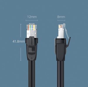 Ugreen Ugreen Kabel Przewód Internetowy Sieciowy Ethernet Patchcord Rj45 Cat 8 T568B 10 M Czarny (70616 Nw121) 3
