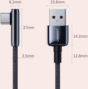 Kabel USB Ugreen USB-A - USB-C 0.5 m Czarny (56615) 15
