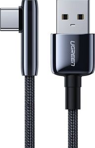 Kabel USB Ugreen Ugreen Kątowy Kabel Przewód Z Bocznym Wtykiem Usb - Usb Typ C 5 A Quick Charge 3.0 Scp Fcp 1 M Czarny (70413 Us313) 1