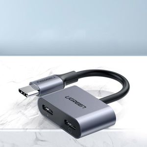 Adapter USB Ugreen Ugreen Adapter Przejściówka Rozdzielacz Słuchawkowy Usb Typ C - 2X Usb Typ C 3 A 15 W Power Delivery Quick Charge 3.0 Fcp Scp Szary (60165) 6