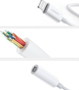 Adapter USB Ugreen Ugreen Mfi Adapter Przejściówka Ze Złącza Lightning Na Gniazdo Słuchawkowe 3,5 Mm Mini Jack Biały (Us212 30759) 14