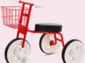 Rowerek trójkołowy retro z koszykiem czerwony 1