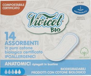 Vivicot Vivicot Podpaski biodegradowalne ultra cienkie Anatomic - 14 sztuk 1