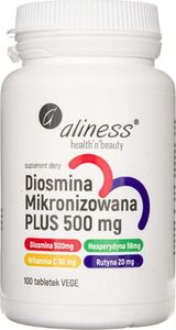 Aliness Aliness Diosmina mikronizowana PLUS 500 mg - 100 tabletek 1