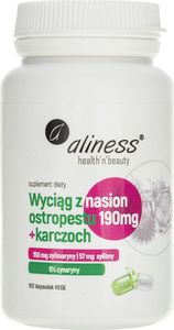 Aliness Aliness Ekstrakt z nasion ostropestu 190 mg + karczoch - 100 kapsułek 1
