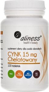 Aliness Aliness Cynk Chelatowany 15 mg - 100 tabletek 1