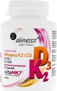 Aliness Aliness Witamina K2 MK-7 100 g z Natto + D3 - 60 kapsułek 1