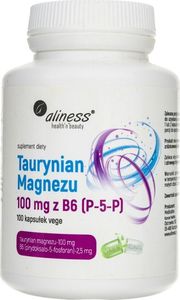 Aliness Aliness Taurynian Magnezu 100 mg z B6 (P-5-P) - 100 kapsułek 1