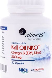 Aliness Aliness Krill Oil NKO Omega 3 z Astaksantyną 500 mg - 60 kapsułek 1