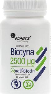 Aliness Aliness Biotyna 2500 mcg QualiBiotin - 120 tabletek 1