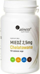 Aliness Aliness Miedź chelatowana 2,5 mg - 100 tabletek 1