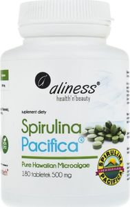 Aliness Aliness Spirulina Hawajska Pacyfica 500 mg - 180 tabletek 1