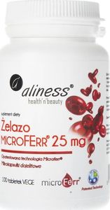 Aliness Aliness Żelazo organiczne MicroFerr 25 mg - 100 tabletek 1