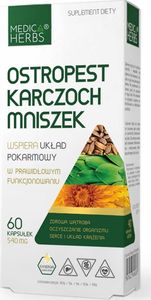 Medica Herbs Medica Herbs Ostropest Karczoch Mniszek 540 mg - 60 kapsułek 1