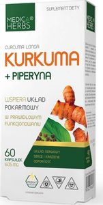 Medica Herbs Medica Herbs Kurkuma + piperyna 605 mg - 60 kapsułek 1