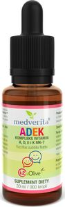 MEDVERITA Medverita ADEK dla dzieci - kompleks witamin A, D, E i K MK-7 - 30ml 1