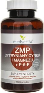 MEDVERITA Medverita ZMP Cytryniany Cynku i Magnezu + P-5-P - 100 kapsułek 1