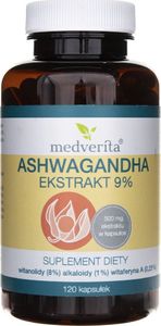 MEDVERITA Ashwagandha ekstrakt 9% - 120 kapsułek 1