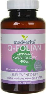 MEDVERITA Medverita Q-Folian aktywny kwas foliowy 400 g - 120 kapsułek 1