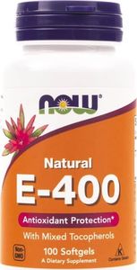 NOW Foods Now Foods Witamina E-400 (mieszanka tokoferoli) - 100 kapsułek 1