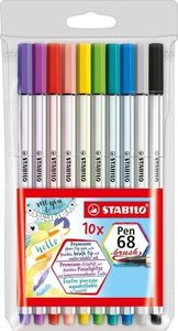 Stabilo Flamastry Pen 68 brush 10 kolorów STABILO 1