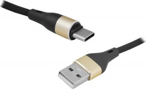 Kabel USB LTC USB-A - USB-C 2 m Czarno-złoty (LX8572B 2M) 1