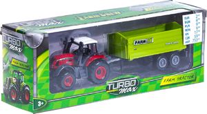 Pepco Traktor metalowy z przyczepą przyczepa jasno zielona 2