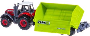 Pepco Traktor metalowy z przyczepą przyczepa jasno zielona 4