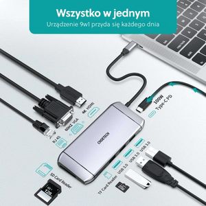 Stacja/replikator Choetech HUB-M15 USB-C (HUB-M15 GRAY) 2