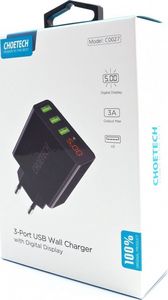 Ładowarka Choetech C0027 3x USB-A 5.4 A (C0027 BLACK) 3